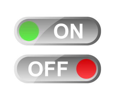 vektör düğmeleri kapalı ve kapalı. beyaz arkaplanda izole.