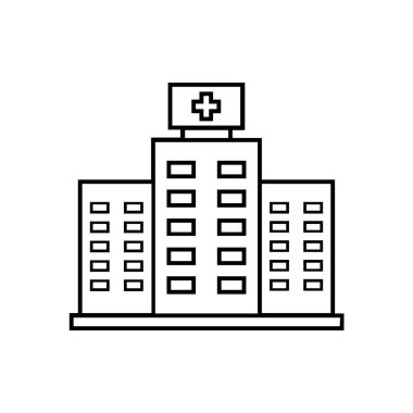 Hastane binası ikon vektör çizimi tasarımı