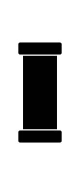 Beyaz arkaplanda boru düz simgesi, vektör illüstrasyonu