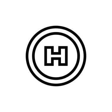 h harfi logo tasarımı vektör çizimi 