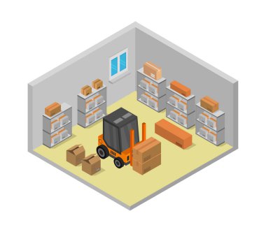 Bir deponun içinin vektör izometriği