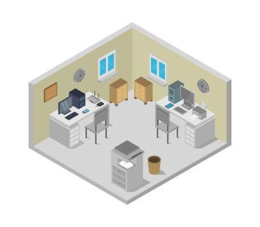 Mobilyalı modern ofisin iç tasarımı