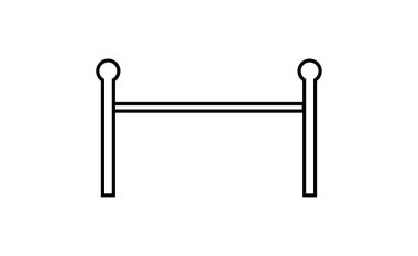 Çiftlik çiti ikonu ana hat vektörü. Sığır sürüsü. Jersey cinsi