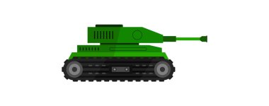 Modern yeşil tank beyaz arka planda izole edildi. 3D görüntüleme. vektör illüstrasyonu
