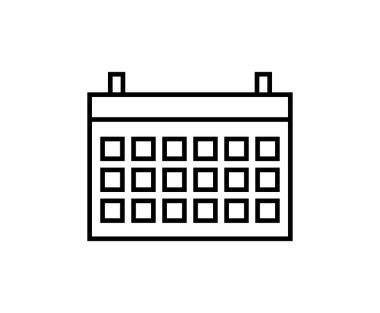 Takvim simgesi, vektör çizimi 