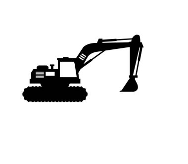 Beyaz arkaplanda kazıcı silueti