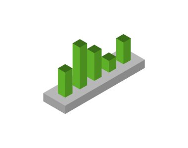 Beyaz arkaplandaki bir grafiğin izometrik simgesi. vektör illüstrasyonu