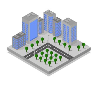 vektör izometrik şehir simgesi