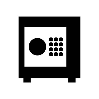 Beyaz arka plan üzerinde güvenli anahat simgesini