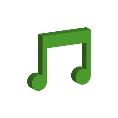 müzik vektör simgesi. Düz simge çizimi. Müzik notası vektörü. beyaz arkaplanda izole