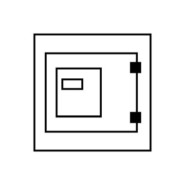 Beyaz arka plan üzerinde güvenli anahat simgesini