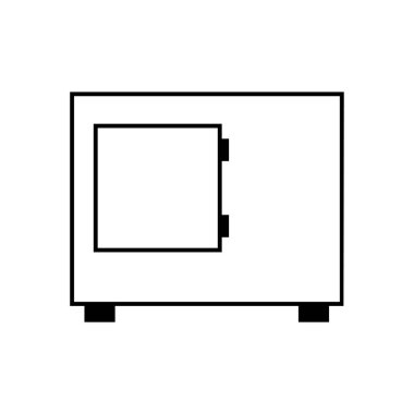 Beyaz arka plan üzerinde güvenli anahat simgesini