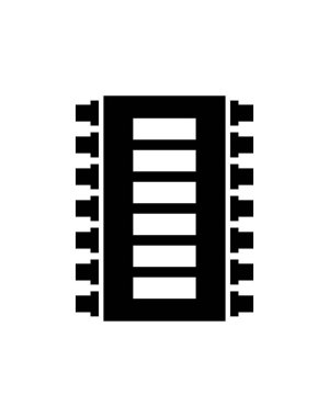 mikroçip vektörü ince çizgi simgesi