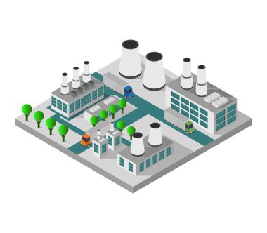 Modern şehrin vektör illüstrasyonu