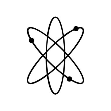 Atom simgesi. vektör izole çizimi