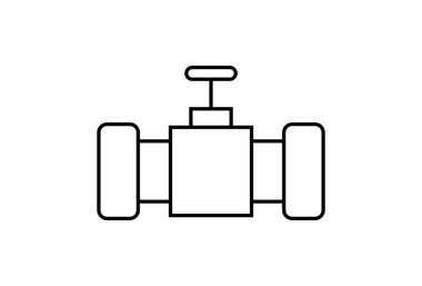 Beyaz arkaplanda boru düz simgesi, vektör illüstrasyonu