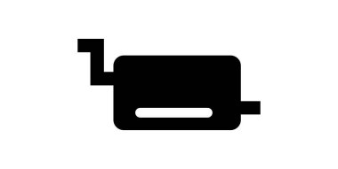 Egzoz borusu simgesi, vektör basit tasarım