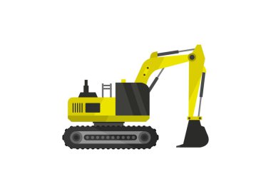 Kazı aracı vektörü. inşaat makineleri.
