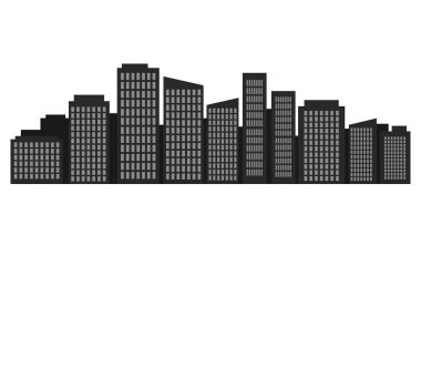 Şehrin siluet simgesi. vektör illüstrasyonu.