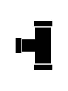 Beyaz arkaplanda boru düz simgesi, vektör illüstrasyonu