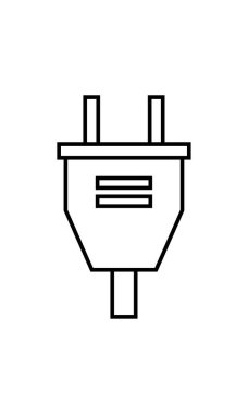 güç soketi simge vektör çizim