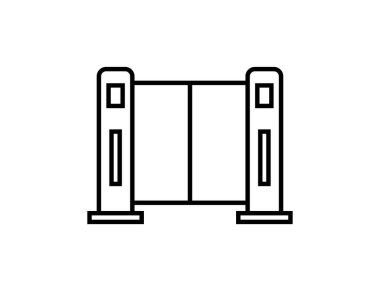 Geçit turnikesi simgesi. Beyaz arkaplanda izole edilmiş web tasarımı için ana kapı turnikesi vektör simgesi