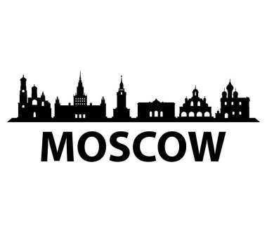 Moskova şehrinin silueti, vektör illüstrasyonu