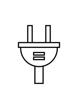 güç soketi simge vektör çizim