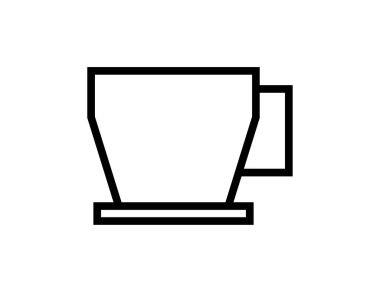 kahve fincanı simgesi, vektör illüstrasyonu