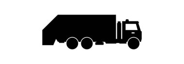 Kamyon ikonu. Web için basit bir karavan vektör simgesi çizimi