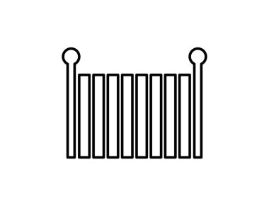 Çiftlik çiti ikonu ana hat vektörü. Sığır sürüsü. Jersey cinsi