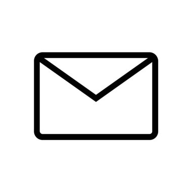 zarf posta simgesi beyaz arkaplanda izole edildi.