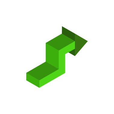 Yeşil ok. vektör çizim.