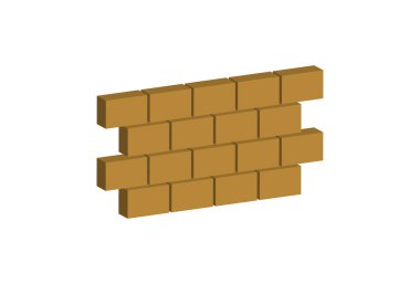 Tuğla duvar simgesi, izometrik stili