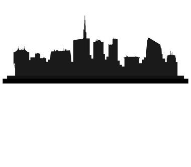 Basit vektör illüstrasyon şehir manzarası