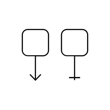 Erkek ve kadın konsept simgeleri vektör illüstrasyonu 