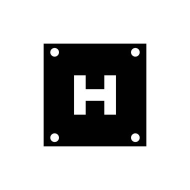 Helipad Symbol Icon Vektör Çizimi 