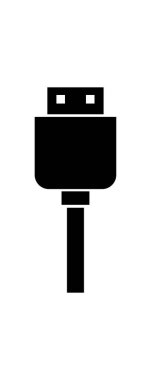 Eklenti USB kablo simgesi beyaza izole edildi 