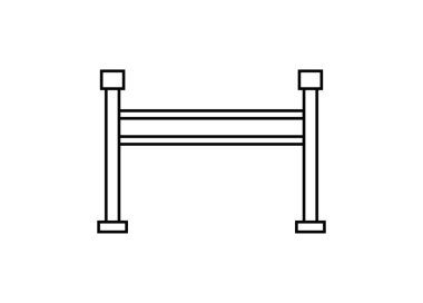 Çiftlik çiti ikonu ana hat vektörü. Sığır sürüsü. Jersey cinsi