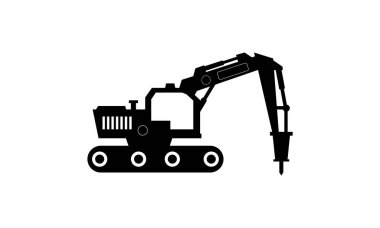 Kazı ikonu. Siyah illüstrasyon beyaz arkaplanda izole edildi