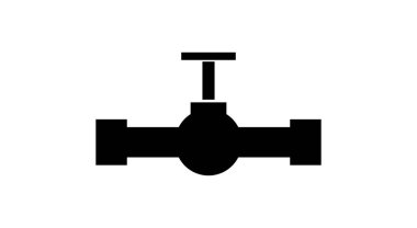 Beyaz arkaplanda boru düz simgesi, vektör illüstrasyonu