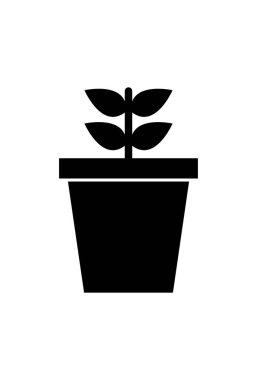 bitki saksısı simgesi, vektör basit tasarım