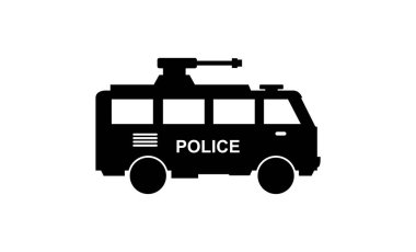 Polis arabası simgesi, düz stil.