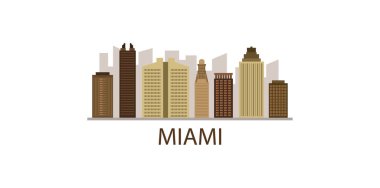 Miami 'nin vektör şehir silueti