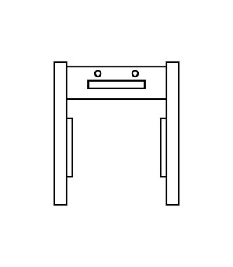 Metal kapı detektörü ağ ikonu vektör illüstrasyonu