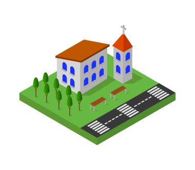 Kilisenin vektör düz çizimi