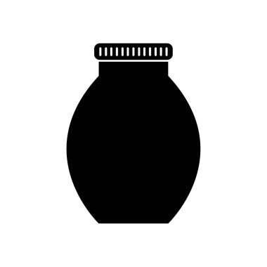 Beyaz arkaplanda siyah vektör kavanozu