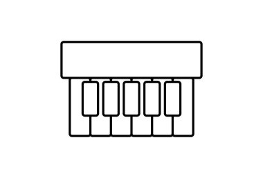 Piyano ikonu. Müzik sembolü. müzikal işaret vektör çizimi