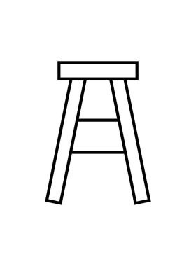 bar tabure simgesi, vektör basit tasarım