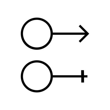 Şeffaf bir arkaplanda cinsiyet simgeleri vektör illüstrasyonu 